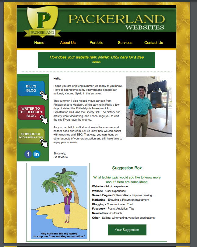 sample of newsletter personalized