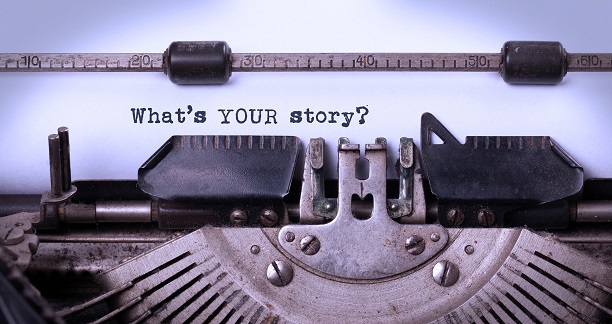 Vintage typewriter with inscription about Storytelling in Content Marketing