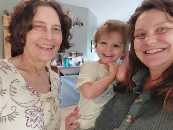 Grandmother with grandson and daughter